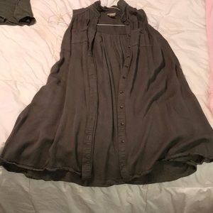 Dark green button down dress
